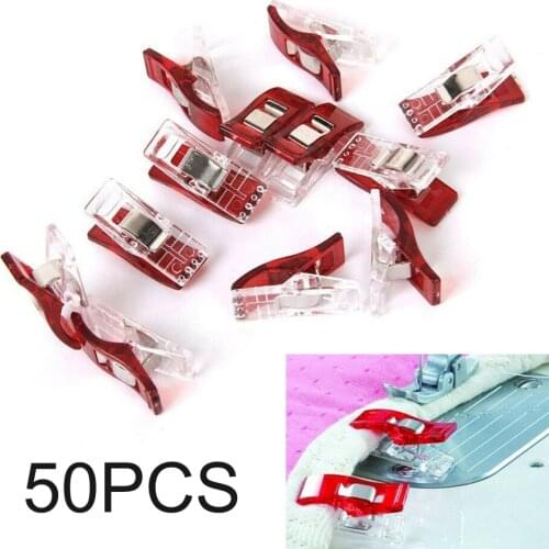 50pcs/pack Wonder Clips Fabric Craft Quilting Sewing Knitting Crochet Clamps DIY Plastic Clothing Clips Holder