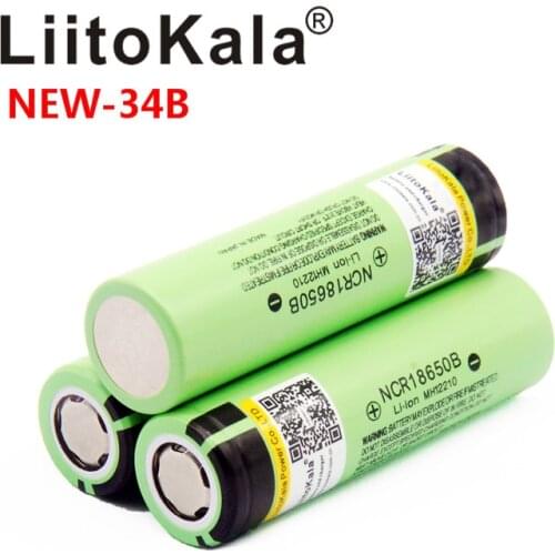 NEW LiitoKala original NCR18650B 34B 3.7V 18650 3400mAh rechargeable lithium battery flashlight battery