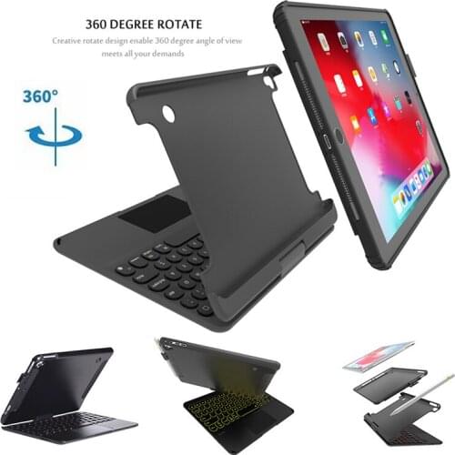 Wireless 360 Degree Rotatable Keyboard Touchpad Case For iPad Air 2/pro 9.7/2017/2018 9.7 With Pen Slot Detachable Keyboard