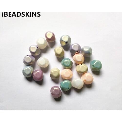 New arrival 14x13mm 400pcs/lot solid Acrylic Stardust with Rainbow Octagonal-shape beads for jewelry DIY making