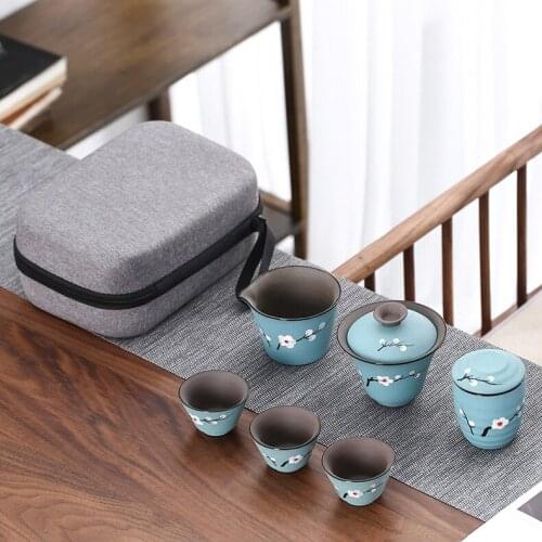 Cherry Blossoms Japanese Style Hand-painted Teacup Ceramics Tea Cup Two Cups A Pot Tea Cup Kung Fu Tea Bowl Cup