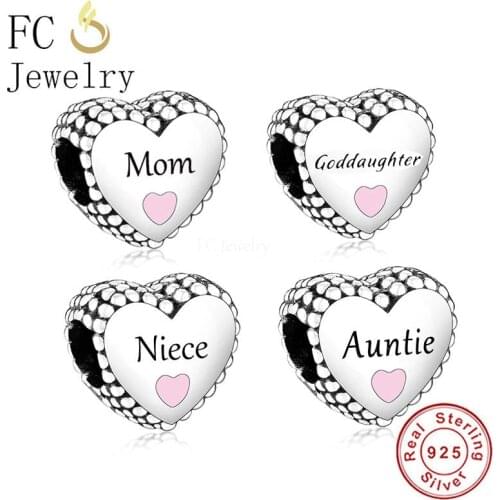 FC Jewelry Fit Original Brand Charm Bracelet 100% 925 Sterling Silver Goddaughter Auntie Niece Bead For Making Women Berloque
