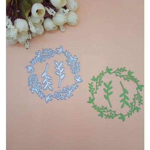 Wreath Round Circle Leaves Leaf Cutting Dies Knife Mold for Scrapbooking Dies Metal Embossing Stamps and die for Card Making DIY