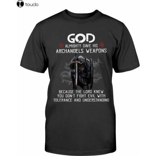 Christian Knight Templar T-Shirt For Men Warrior Of God Tee Gift The Lord Weapon