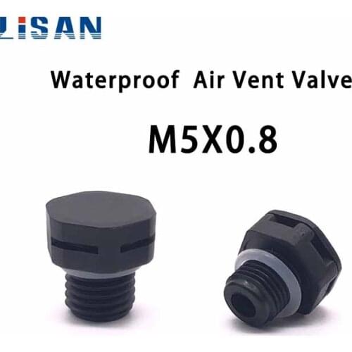 JIAF 10Pcs M5*0.8 Nylon Waterproof Air Vent Valve Screw In Protective Vent Plug E-PTFE Plastic Breather Vent Valve