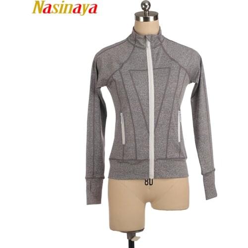 Customized Figure Skating Jacket Zippered Tops for Girl Women Training Competition Ice Skating Warm Fleece Gymnastic Sport Run
