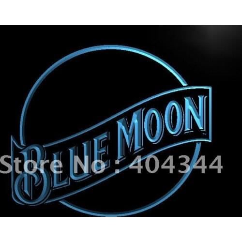 LE136- Blue Moon Beer Bar Pub Club NEW LED Neon Light Sign home decor crafts