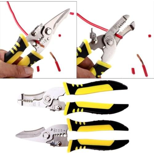 Multifunctional SP01 SP02Wire Stripper Pliers Portable Cable Cutter Crimping Stripping Hand Tool Rubber Handle for Electrician