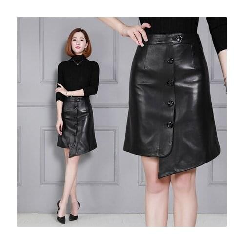 Top brand Genuine New Fashion Sheep Leather Skirt K52 high quality