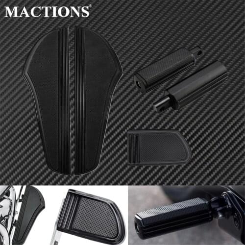 Motorcycle CNC Driver Front Floorboard Passenger Footpegs Brake Pedal Pad Cover For Harley Touring Electra Glide Dyna Switchback