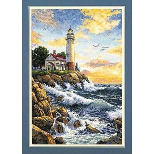 Beautiful seaside cottage patterns counted 11CT 14CT 18CT Cross Stitch Set DIY Cross-stitch Kit Embroidery Needlework Home Decor