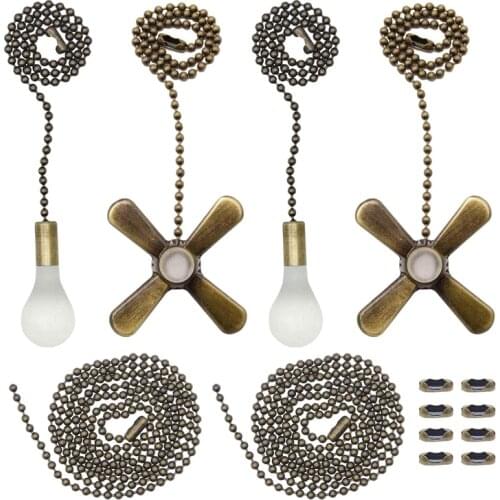 Ceiling Fan Pull Chain Set Beaded Ball Fan Pull Chain Pendant,Beaded and Pull Loop Connectors,Fan Pull Chain Extension