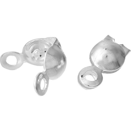 DoreenBeads 500PCs silver color Charlotte Crimps Bead Tip 8*4mm (B00882)