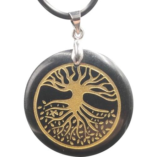 Natural obsidian necklace pendant flower of life Magic circle divination sri yantra Triqueta metatrones cube Multi-dimensiona