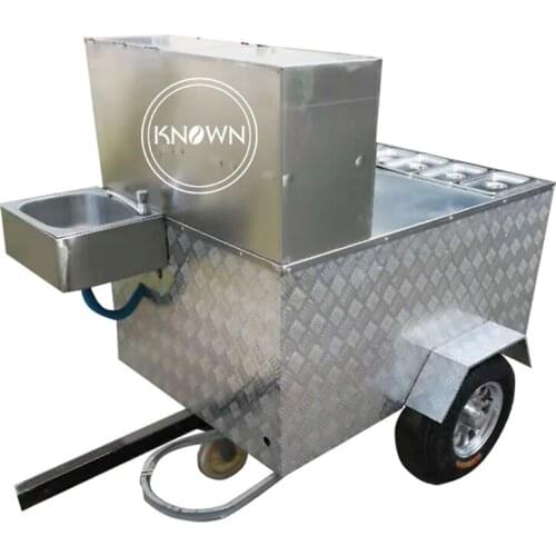 KN120A small food trailer truck ice cream cart Hamburger cold and hot fast trailer/truck with free shipping by sea