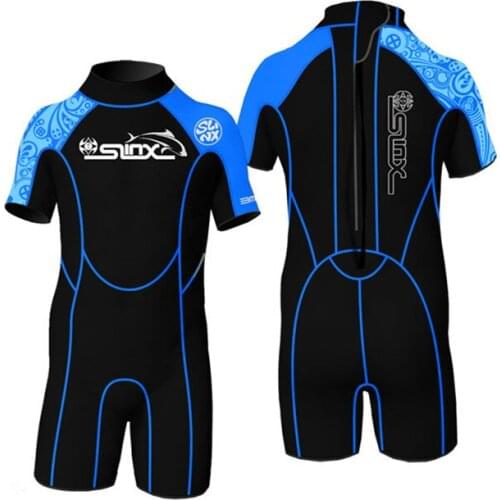 Slinx 2mm Neoprene Kids Shorty Wetsuit Boys Girls Swim Scuba Diving Wet Suit Snorkeling Surf Wear Rash Guard Clothes 3 Colors