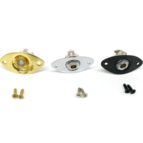 2021 New Electric Guitar Bass Jack Socket Output Input Jack Cover Plate With 2 Mounting Screws Guitar Parts Accessories