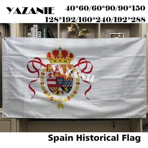 YAZANIE Single or Double Sided Spanish Etiquettes Naval Ensign 1701–1760 Flags and Banners Spain 100% Polyester Printing Flags