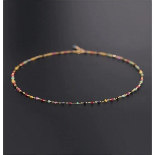 DAIMI Faceted Sapphire Necklace Female gemstones Genuine Yellow 14K Gold Injection Jewelry Pendant Ceremony