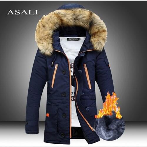 8XL Thick Warm Parkas Coat Winter Jacket Men -15 Degree Hooded Fur Casual Long Outwear Hooded Collar Windbreaker Jackets Coat