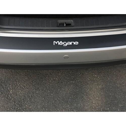 Carbon Fiber Film Car Trunk Guard Plate Rear Bumper Stickers For Renault Megane 2 3 Scenic 4 1 Anti-Kicked Scratch Accessories