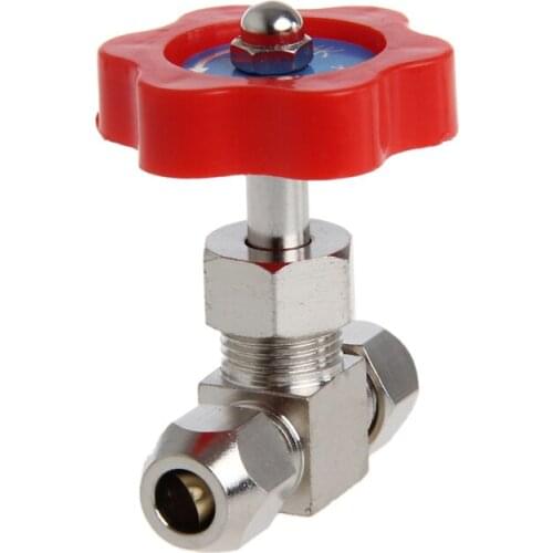 6mm/8mm/10mm Durable Tube Nickel-Plated Brass Plug Needle Valve OD 1Pc