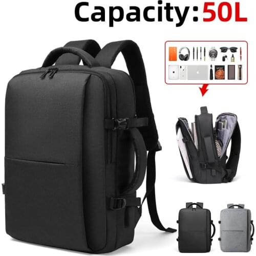 NEW Men Expandable Backpacks USB Charging Male 16 inch Laptop Bags Waterproof Business Travel Bag Multi-layer Rucksack Schoolbag
