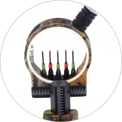 Adjustable Fiber Optic Sight With Spirit Level Bow Arrow Sighting Device Archery Accessories For Left And Right Handed Shooters