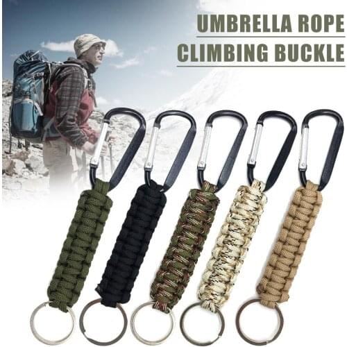 Outdoor Climbing Seven-core Umbrella Rope Keychain Carabiner Corkscrew Car Keychain Tactical Survival Tool Hook Cord Backpack