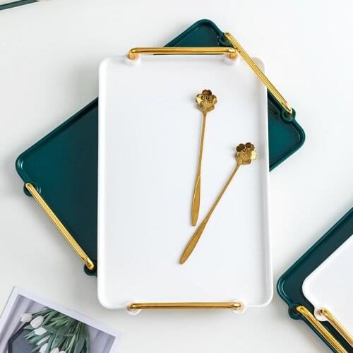 Nordic Tray Rectangular Luxury Tray Household Cups and Kettles Trat Jewelry Coffee Cups Ceramic Delicate Tray Coffee Tray