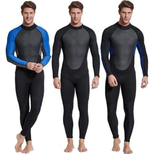 SBARTWetsuit Men Full 3mm Neoprene Wet Suit Surfing Suit Diving Snorkeling Swimming Jumpsuit Back Zipper Mens Long Sleeve