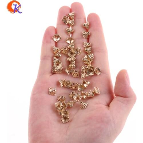 Cordial Design 8MM 2000Pcs/Lot Earring Findings/Acrylic Beads/Gold UV Plating/Flower Shape/Hand Made/Beads Jewelry Accessories