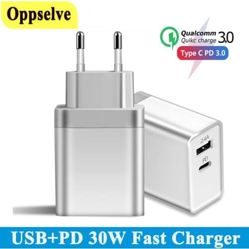 30W Quick Charge 3.0 USB PD Charger QC 3.0 Charger for iPhone 13 12 11 Phone Wall USB Type C Adapter for Huawei Xiaomi Samsung