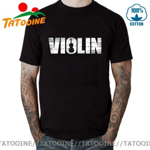 Tatooine Vintage Distressed Look Violin Gift For Violinist Funny Mens T-shirt Retro Violin T shirt men Short Sleeve O-neck Tees