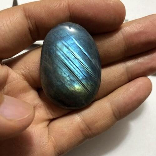Only 1Blue Flash Labradorite Bead Pendant, Healing Gem Stone,approx 40mm