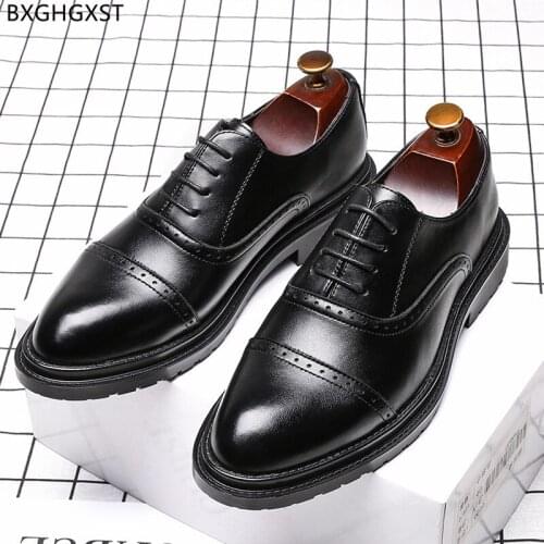Oxford Dress Shoes for M E N Italian Leather Shoes Men Formal Black Party Shoes for Men 2021 Chaussure Homme Zapatos De Hombre