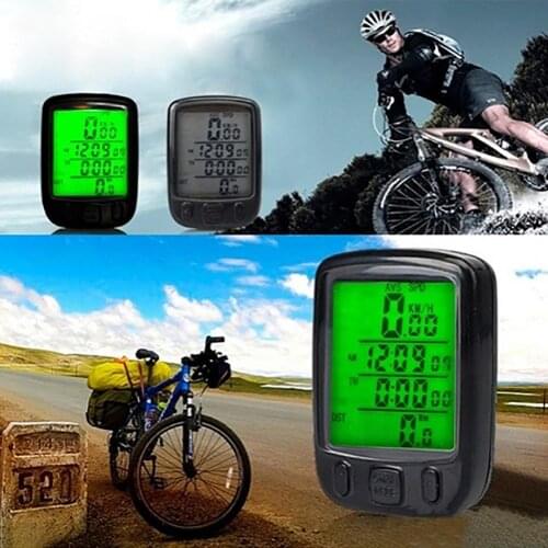Bicycle Cycling Computer LCD Odometer Waterproof Backlight Bike Cycle Speedometer Odometer Stopwatch Speedometer Watch LED Digit