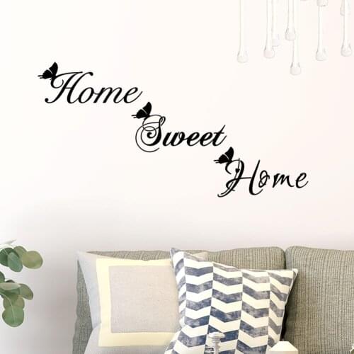 Butterfly Sweet Home Precept Vinyl Wall Decal Wall Lettering Art Words Wall Sticker Home Decor Decoration Living Room
