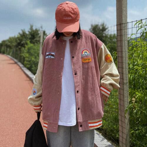 Women Jackets Autumn Corduroy Japanese Style Harajuku Bf Couple Loose Students Coats Fashion Womens Outwear Casual Jacket