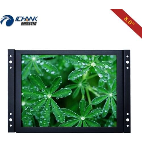 ZK080TN-262/8" inch 1024x768 Mini VGA BNC HDMI AV Metal Iron Case Embedded Open Frame Wall-mounted PC Monitor LCD Sreen Display