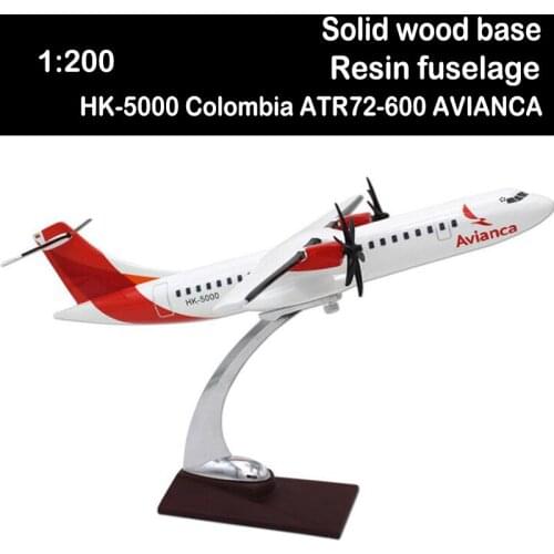 1:200 HK-5000 Colombia ATR72-600 AVIANCA Airlines Base Resin Aircraft Plane Display Airliner Model Adult Kid Toy Collection Show