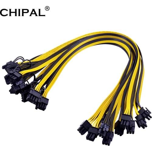 6PCS CHIPAL Riser Cable 6pin to 8pin Power Cable PCI Express PCIE Graphic Video Card Adapter Power Supply Breakout Board Cable