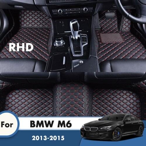 RHD Car Floor Mats For BMW M6 2015 2014 2013 Artificial Leather Carpets Custom Foot Pads Car Accessories Interior Decoration Rug