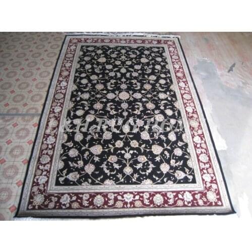Free shipping 6'X9' 160 Line Hand-knotted Wool and silk Oriental Persian carpet handmade carpet
