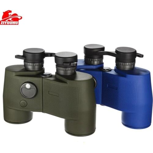 ZIYOUHU 7x50 Binoculars Telescope Military Waterproof Binocular w/Internal Rangefinder Compass Free shipping Blue Army green