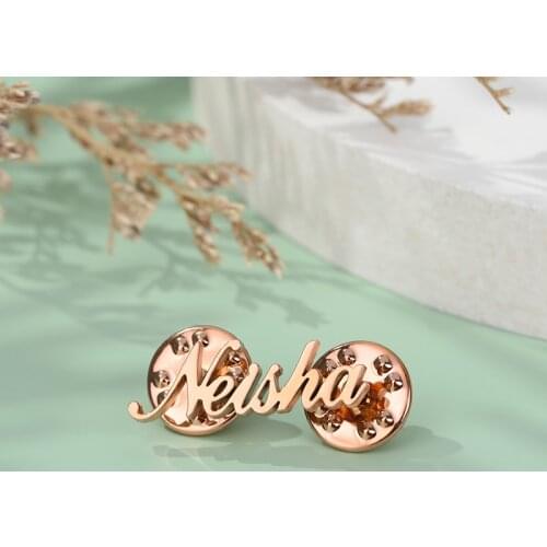 Custom Name Brooch Personalized Brooches for Women Men Pins Badges Fashion Stainless Steel Custom Jewelry Friends Gift Bijoux