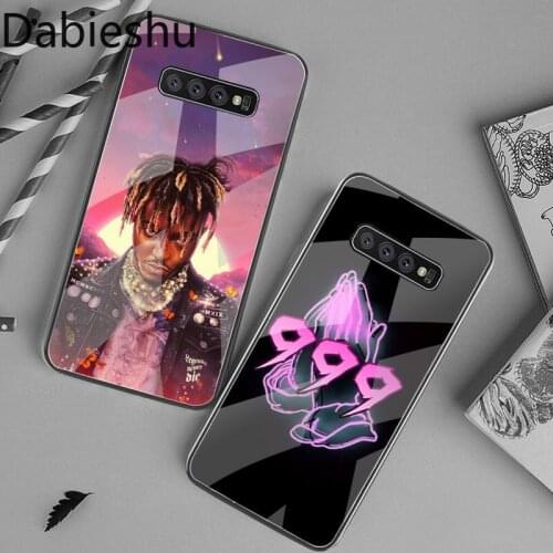 Rap Juice Wrld Black Cell Phone Case Tempered Glass For Samsung S20 Plus S7 S8 S9 S10 Plus Note 8 9 10 Plus