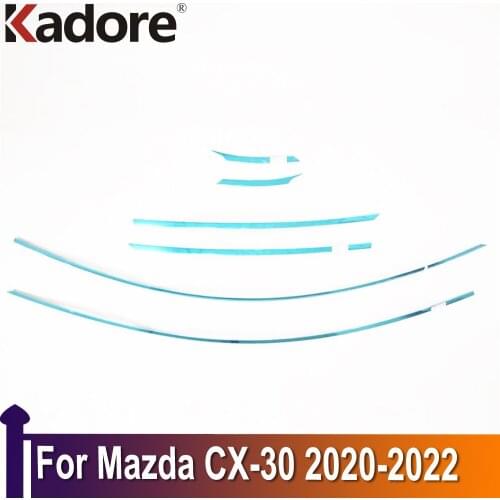 For mazda CX-30 CX30 2020 2021 2022 Stainless Steel Car Upper Window Cover Trim Frame Garnish Moulding Exterior Accessories