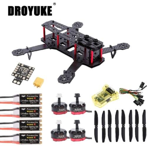 QAV250 250mm Carbon Fiber Quadcopter RS2205 2300kv Motor 20A ESC F3 &CC3D Flight Controller Acro Flysky FS-i6X Kit