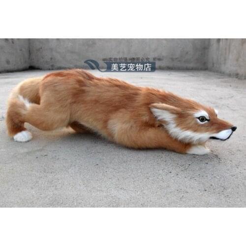 Simulation cute fox 63x18x16cm toy model polyethylene&furs fox model home decoration props ,model gift d158